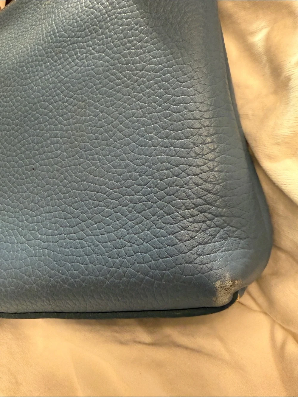 Dooney & Bourke Blue Leather Crossbody with Brown Trim